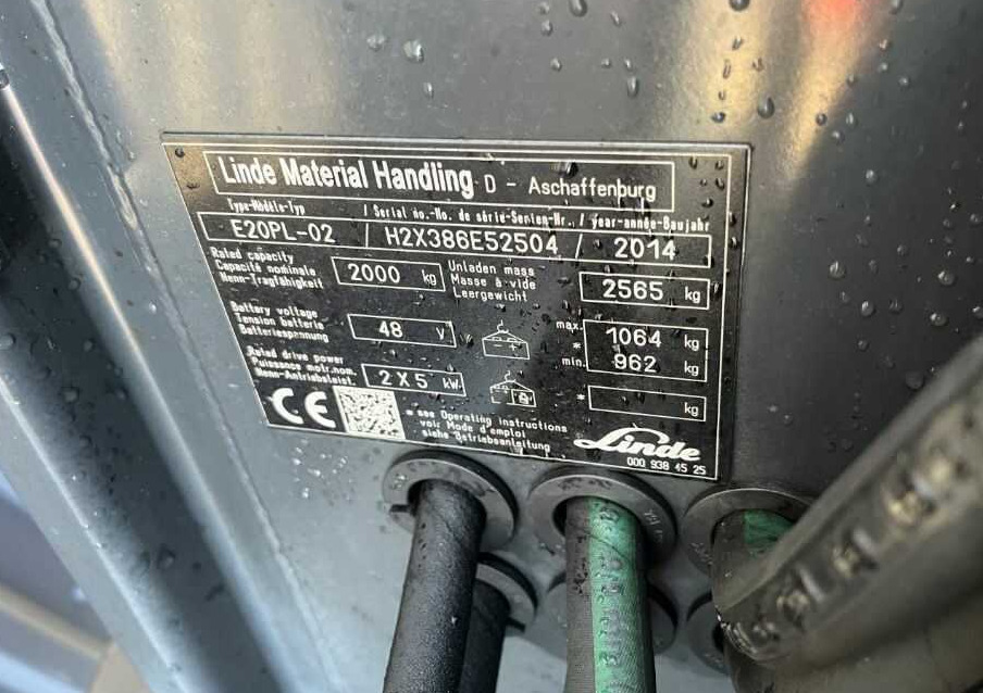 Linde E20PL-02 - 전기 지게차 : 사진 4 Linde E20PL-02 - 전기 지게차 : 사진 4