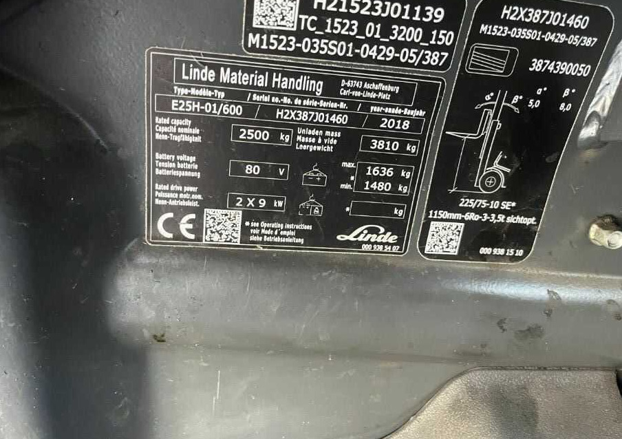 Linde E25H-01/600 - 전기 지게차 : 사진 4 Linde E25H-01/600 - 전기 지게차 : 사진 4