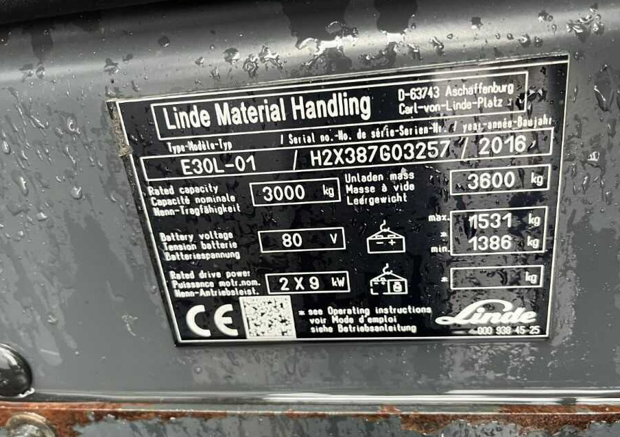 Linde E30-01 - 전기 지게차 : 사진 4 Linde E30-01 - 전기 지게차 : 사진 4