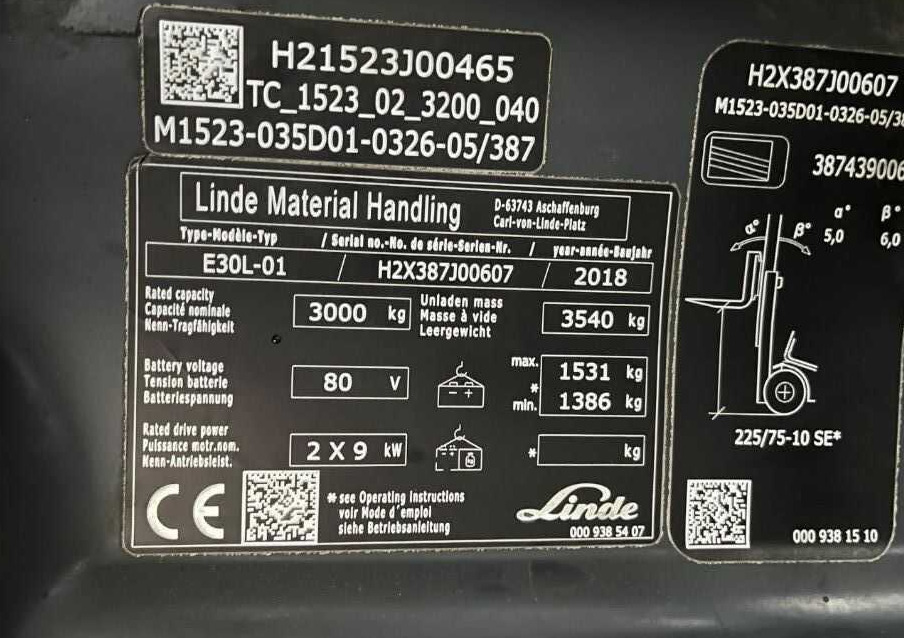 Linde E30L-01 - 전기 지게차 : 사진 5 Linde E30L-01 - 전기 지게차 : 사진 5