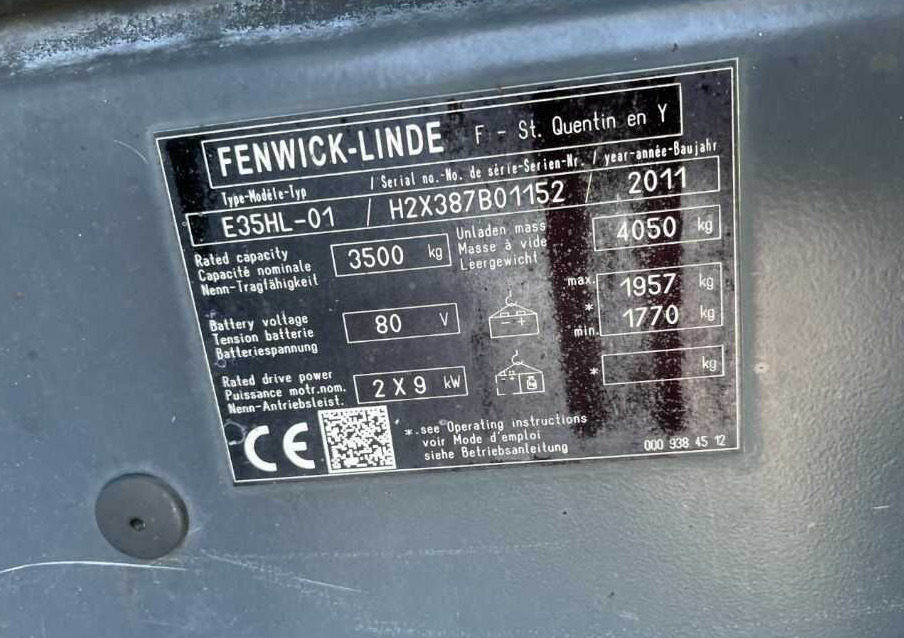Linde E35HL-01 - 전기 지게차 : 사진 4 Linde E35HL-01 - 전기 지게차 : 사진 4