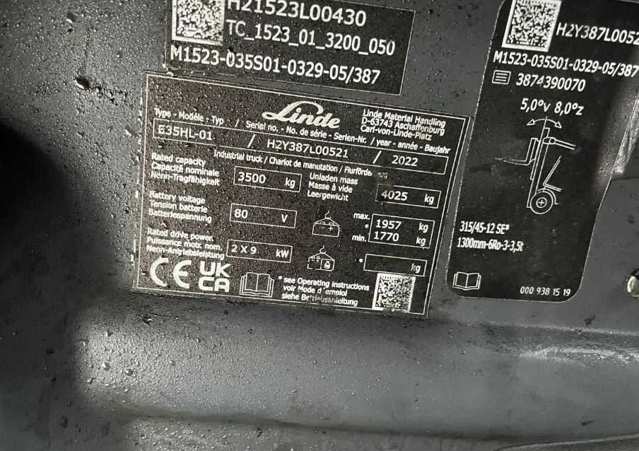 Linde E35HL-02 - 전기 지게차 : 사진 4 Linde E35HL-02 - 전기 지게차 : 사진 4