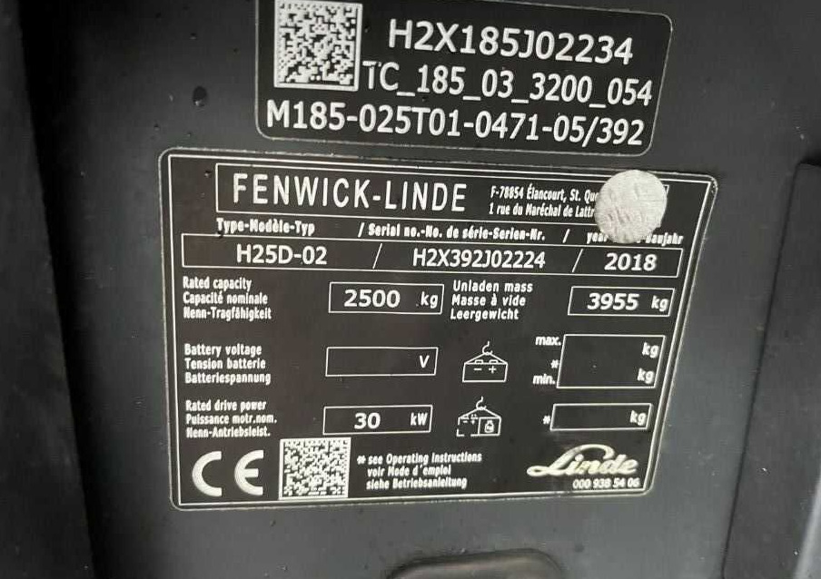 Linde H25D-02 - 디젤 지게차 : 사진 4 Linde H25D-02 - 디젤 지게차 : 사진 4