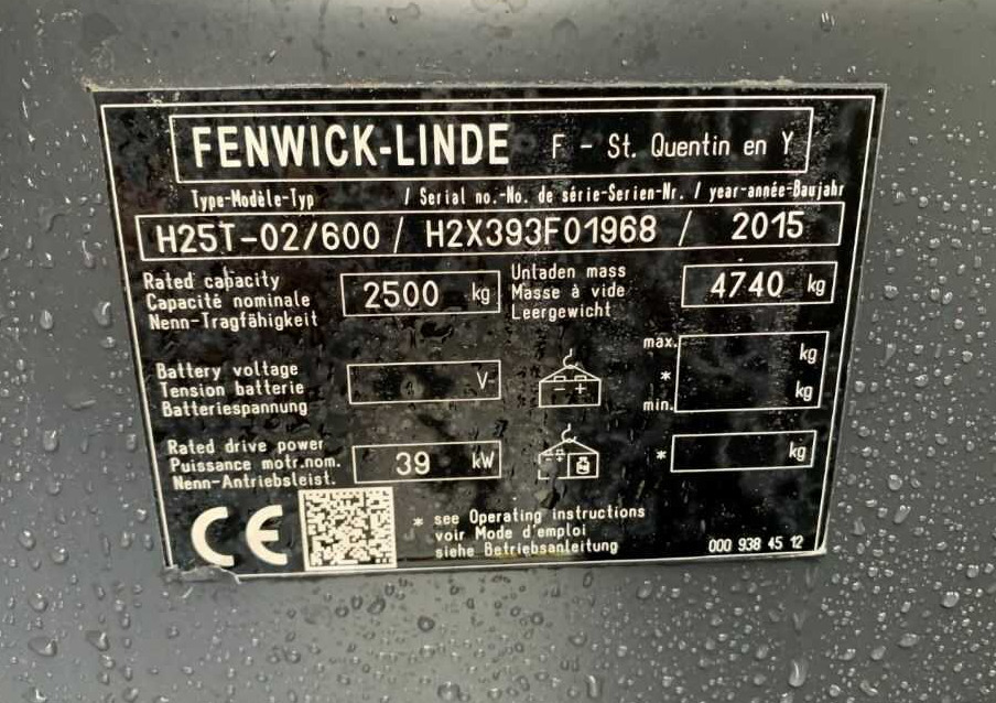 LPG 지게차 Linde H25T-02/600 : 사진 10