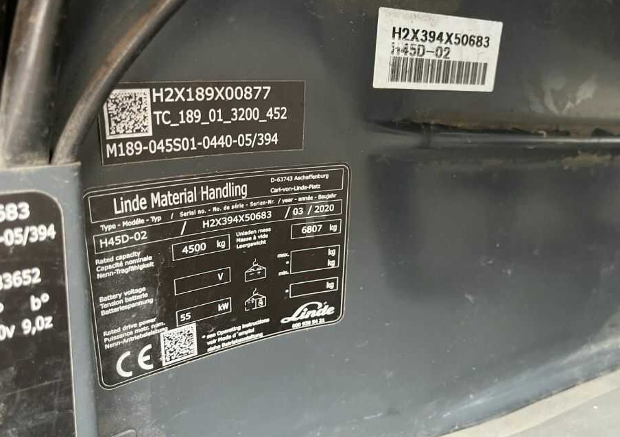 Linde H45D-02 - 디젤 지게차 : 사진 4 Linde H45D-02 - 디젤 지게차 : 사진 4