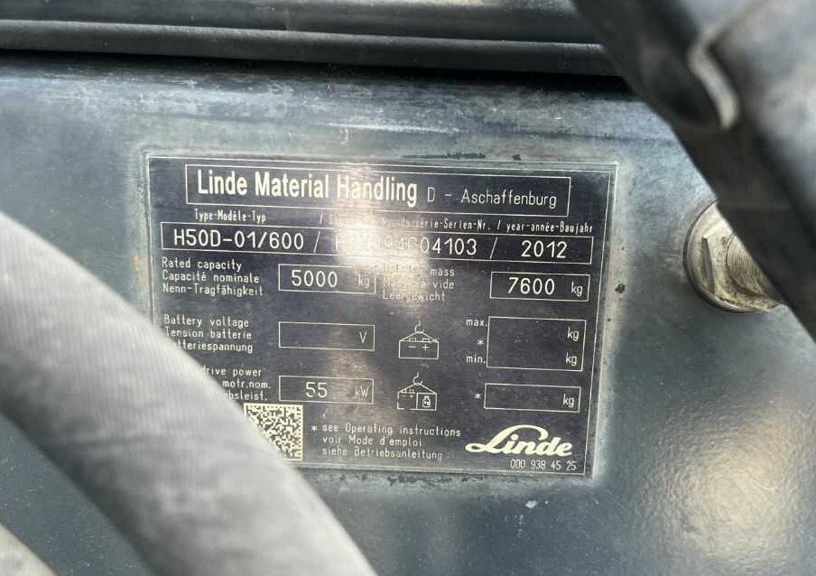 Linde H50D-01/600 - 디젤 지게차 : 사진 4 Linde H50D-01/600 - 디젤 지게차 : 사진 4