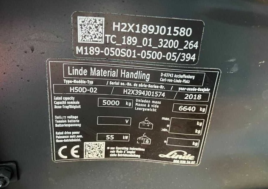 Linde H50D-02 - 디젤 지게차 : 사진 4 Linde H50D-02 - 디젤 지게차 : 사진 4