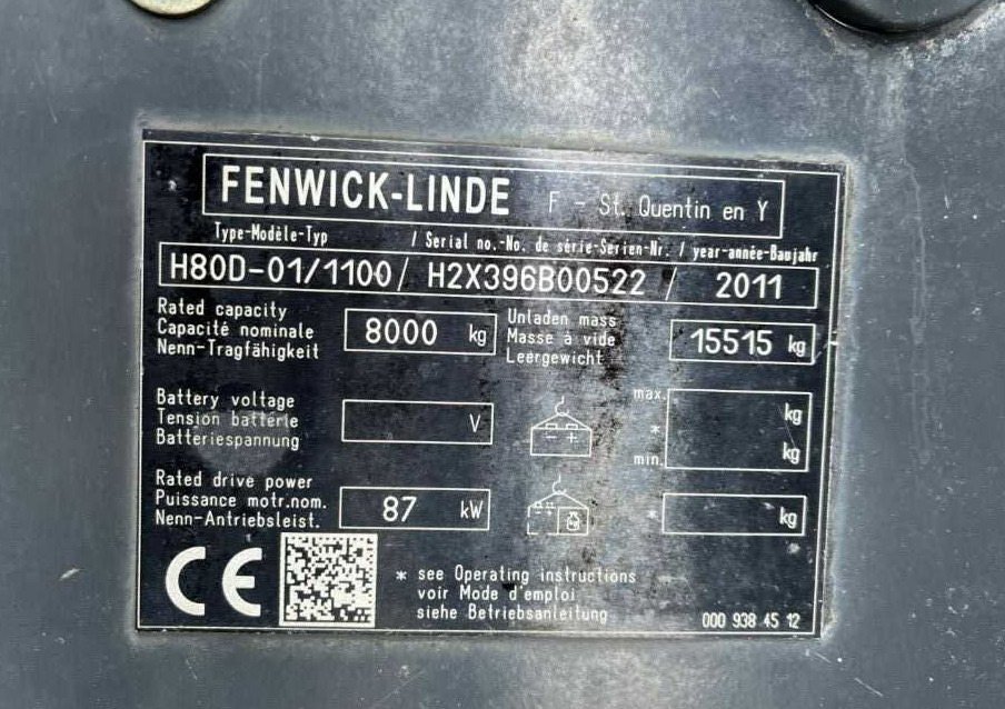 Linde H80D-01/1100 - 디젤 지게차 : 사진 4 Linde H80D-01/1100 - 디젤 지게차 : 사진 4