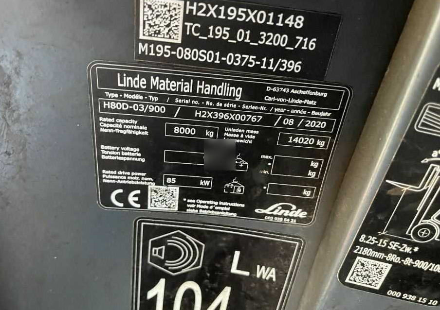 Linde H80D-03/900 - 디젤 지게차 : 사진 4 Linde H80D-03/900 - 디젤 지게차 : 사진 4
