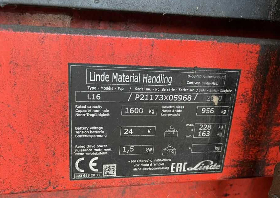 Linde L16 - 스태커 : 사진 4 Linde L16 - 스태커 : 사진 4