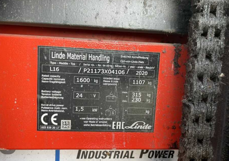 Linde L16 - 스태커 : 사진 4 Linde L16 - 스태커 : 사진 4