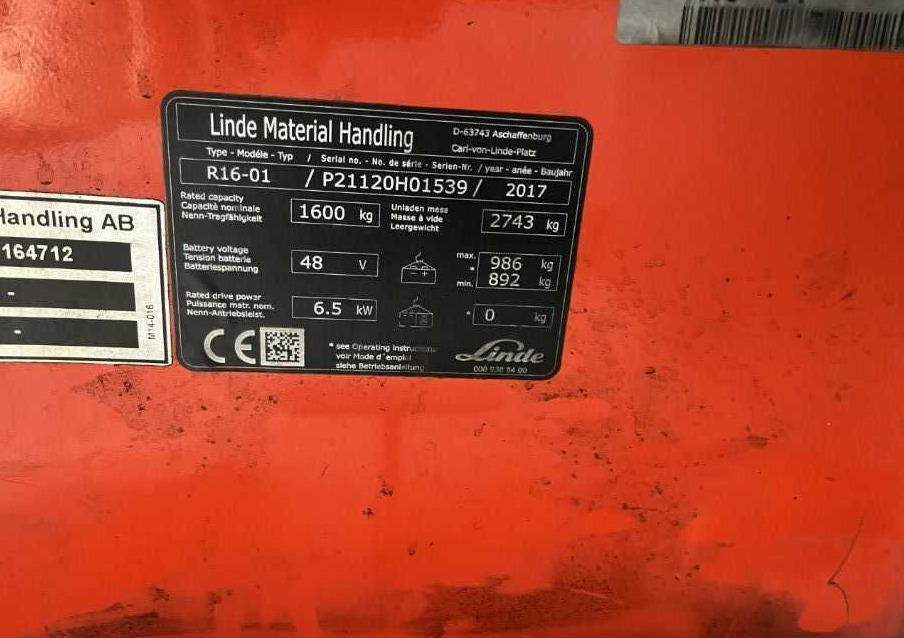 Linde R16-01 - 리치 트럭 : 사진 4 Linde R16-01 - 리치 트럭 : 사진 4