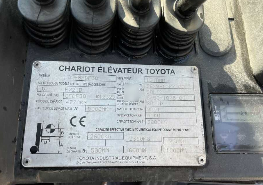 Toyota 8FDF30 - 디젤 지게차 : 사진 4 Toyota 8FDF30 - 디젤 지게차 : 사진 4