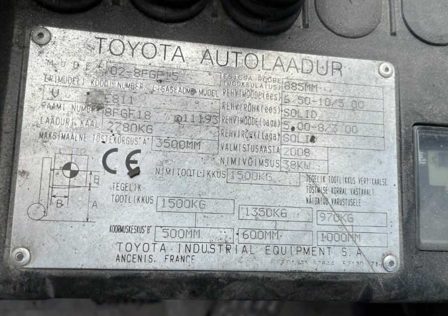 Toyota 8FGF15 - LPG 지게차 : 사진 4 Toyota 8FGF15 - LPG 지게차 : 사진 4