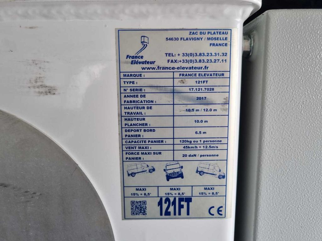 트럭 탑재 고가작업 플랫폼, 밴 Renault Master 2.3 dCi / France Elevateur 121FT, 12m Renault Master 2.3 dCi / France Elevateur 121FT, 12m : 사진 10