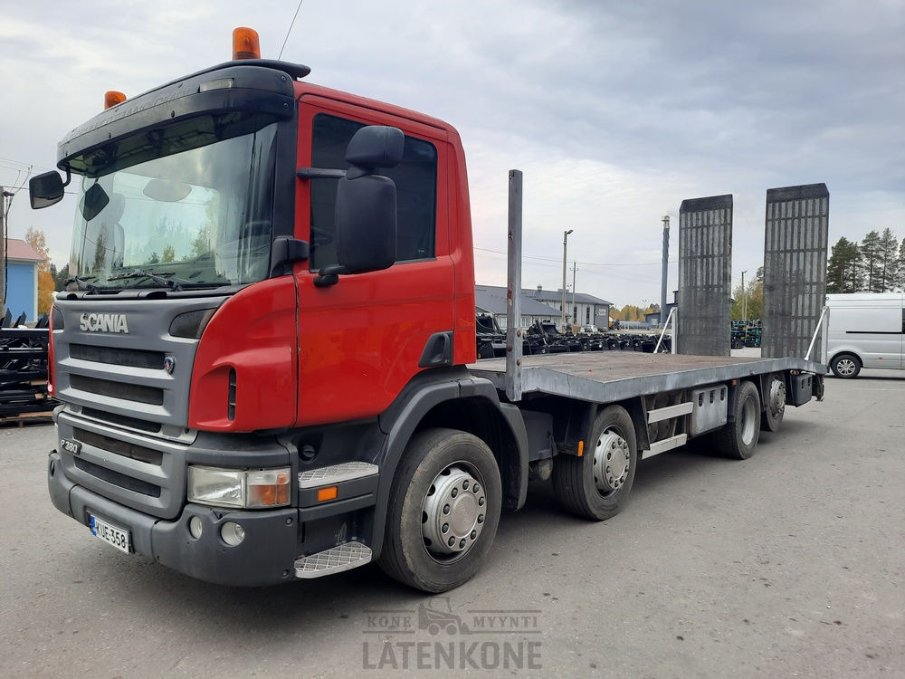 Scania P380 8x2 koneenkuljetusauto - 자동 운반 장치 트럭 : 사진 1 Scania P380 8x2 koneenkuljetusauto - 자동 운반 장치 트럭 : 사진 1