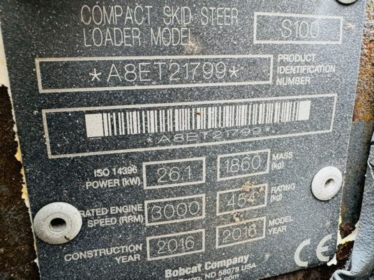 스키드 스티어 로더 Bobcat S100 : 사진 18