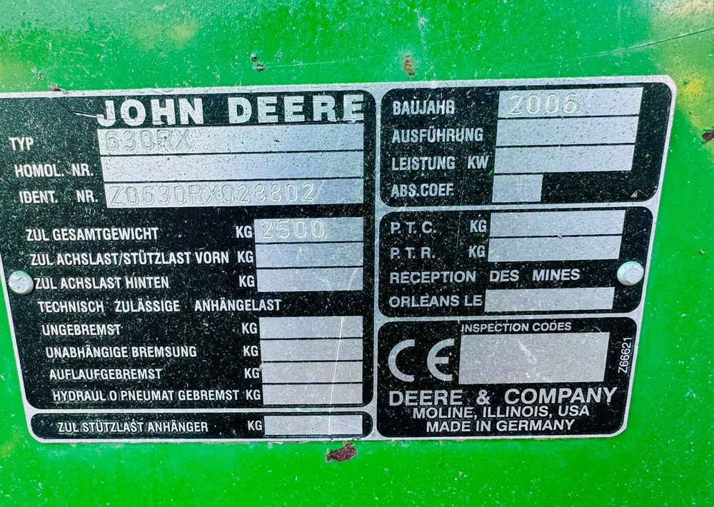 John Deere 630R - 목초수확기 부착물 : 사진 4 John Deere 630R - 목초수확기 부착물 : 사진 4