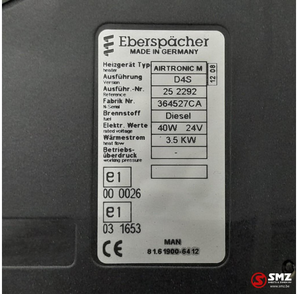 MAN Occ standverwarming Airtronic M D4S MAN - 난방/ 환기 트럭 용 : 사진 5 MAN Occ standverwarming Airtronic M D4S MAN - 난방/ 환기 트럭 용 : 사진 5