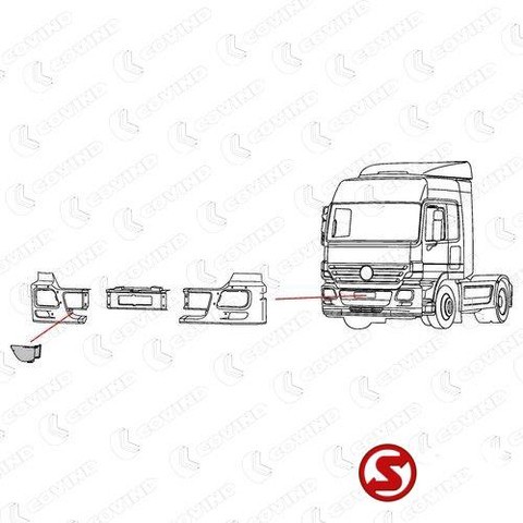 Mercedes-Benz Bumper plastic actros mp2 rechts - 범퍼 코너 트럭 용 : 사진 2 Mercedes-Benz Bumper plastic actros mp2 rechts - 범퍼 코너 트럭 용 : 사진 2
