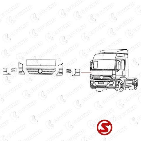 Mercedes-Benz Windegeleider middenstuk actros mp2 links - 공기역학/ 스포일러 트럭 용 : 사진 2 Mercedes-Benz Windegeleider middenstuk actros mp2 links - 공기역학/ 스포일러 트럭 용 : 사진 2