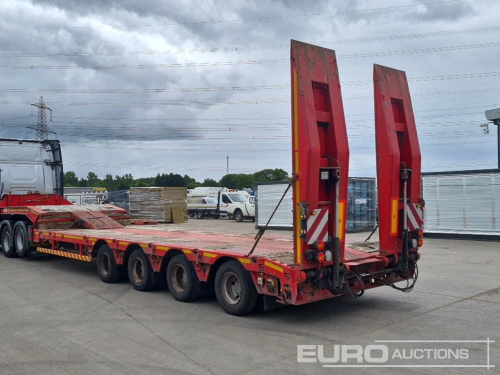 2015 Faymonville 4 Axle Step Frame Extendable Low Loader Trailer, Twin Axle Rear Steer, Ramps - 저하대 세미 트레일러 : 사진 3 2015 Faymonville 4 Axle Step Frame Extendable Low Loader Trailer, Twin Axle Rear Steer, Ramps - 저하대 세미 트레일러 : 사진 3