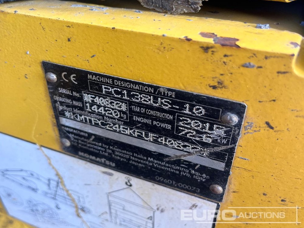2015 Komatsu PC138 US-10 - 크롤러 굴삭기 : 사진 5 2015 Komatsu PC138 US-10 - 크롤러 굴삭기 : 사진 5