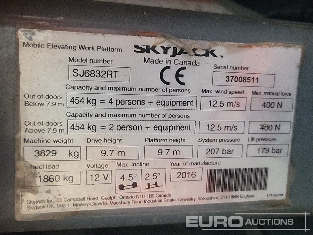 시저 리프트 2016 SkyJack SJ6832RT : 사진 31