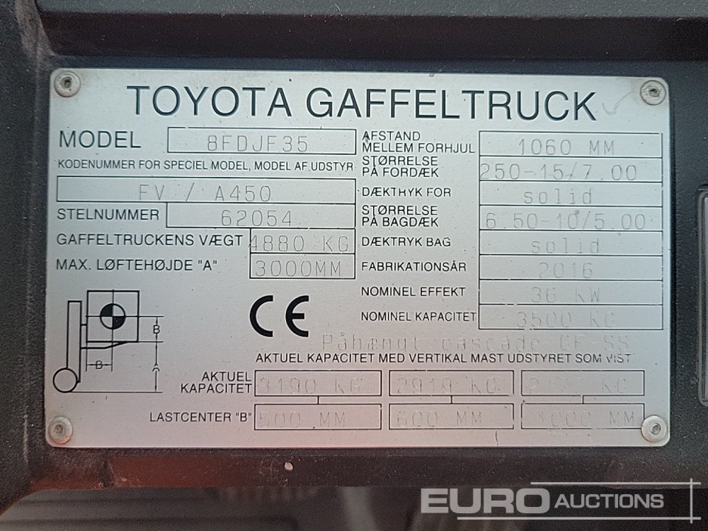 지게차 2016 Toyota 8FDJF35 : 사진 31 지게차 2016 Toyota 8FDJF35 : 사진 31