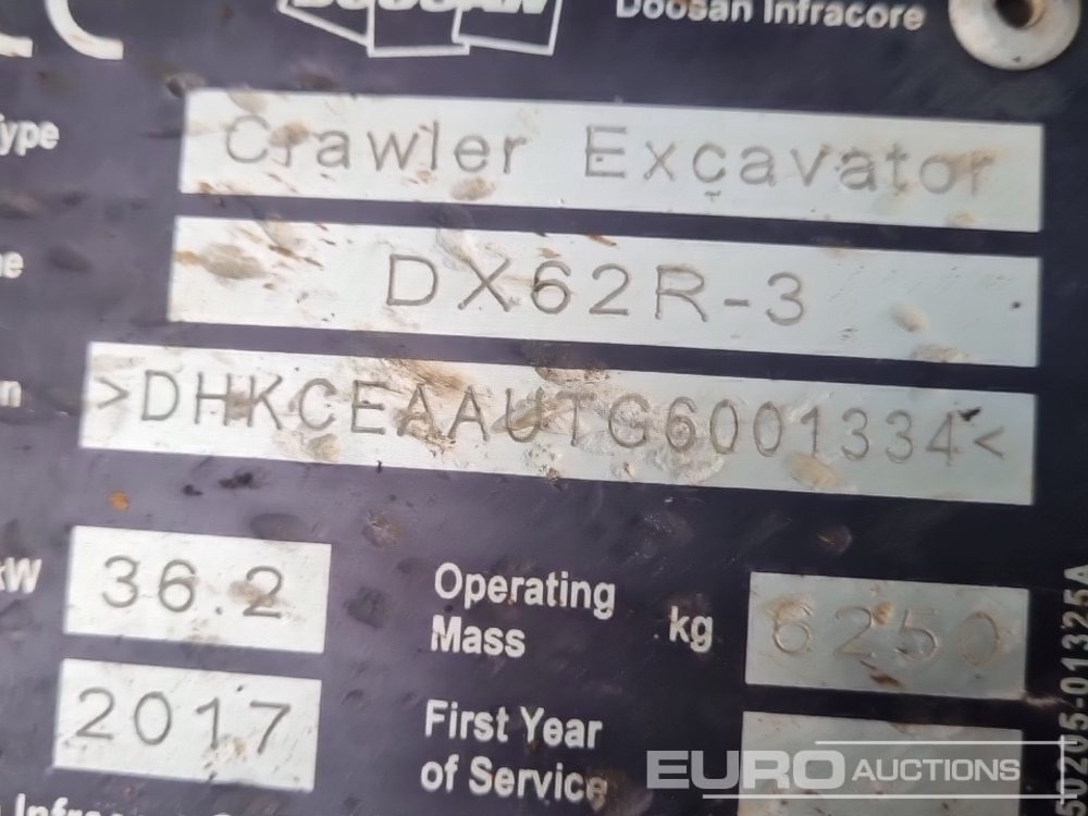 미니 굴삭기 2017 Doosan DX62R-3 : 사진 44 미니 굴삭기 2017 Doosan DX62R-3 : 사진 44