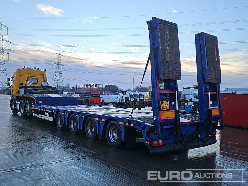 2017 Kassbohrer 4 Axle Extendable Stepframe Low Loader Trailer, 1 Rear Stear Axle, Out Riggers, Hydraulic Fliptoe Ramps - 저하대 세미 트레일러 : 사진 3 2017 Kassbohrer 4 Axle Extendable Stepframe Low Loader Trailer, 1 Rear Stear Axle, Out Riggers, Hydraulic Fliptoe Ramps - 저하대 세미 트레일러 : 사진 3