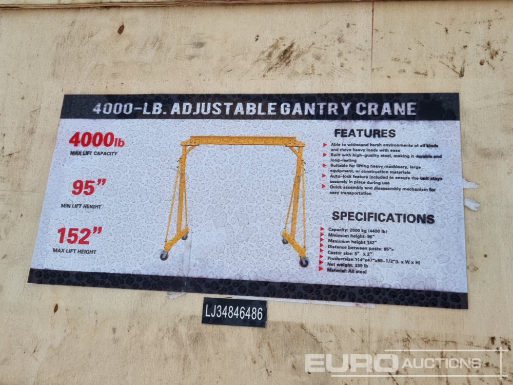 Unused 2025 Gantry Crane - 자재 취급 장비 : 사진 1 Unused 2025 Gantry Crane - 자재 취급 장비 : 사진 1