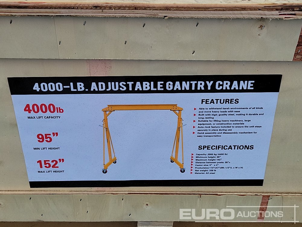 Unused 2025 Gantry Crane - 자재 취급 장비 : 사진 1 Unused 2025 Gantry Crane - 자재 취급 장비 : 사진 1