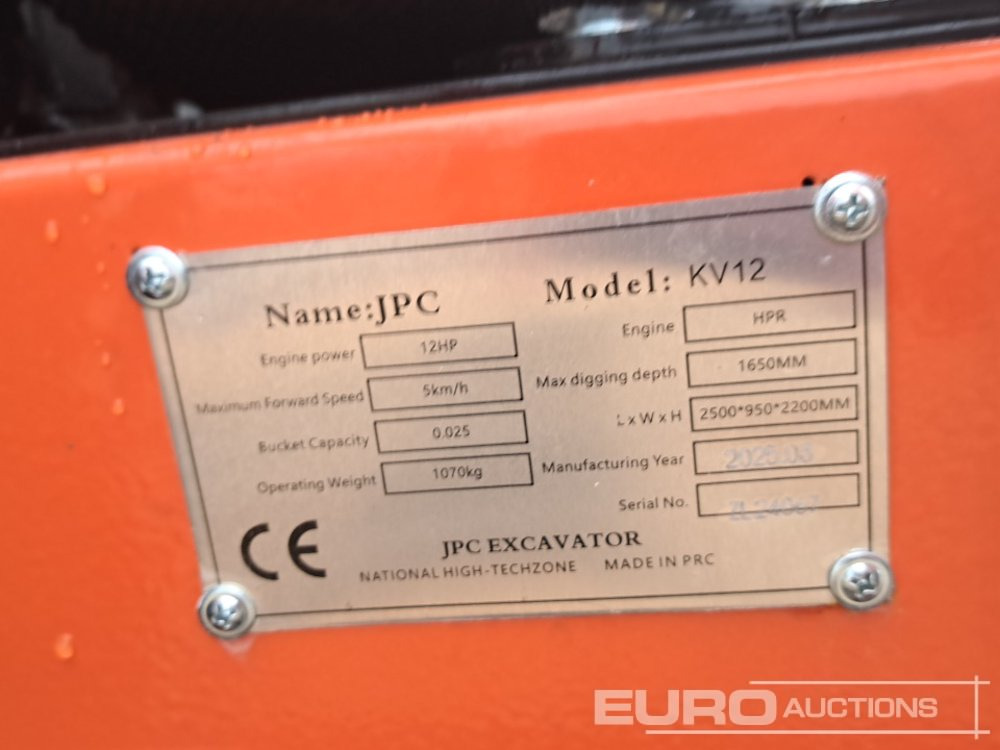 미니 굴삭기 Unused 2025 JPC KV12 : 사진 40