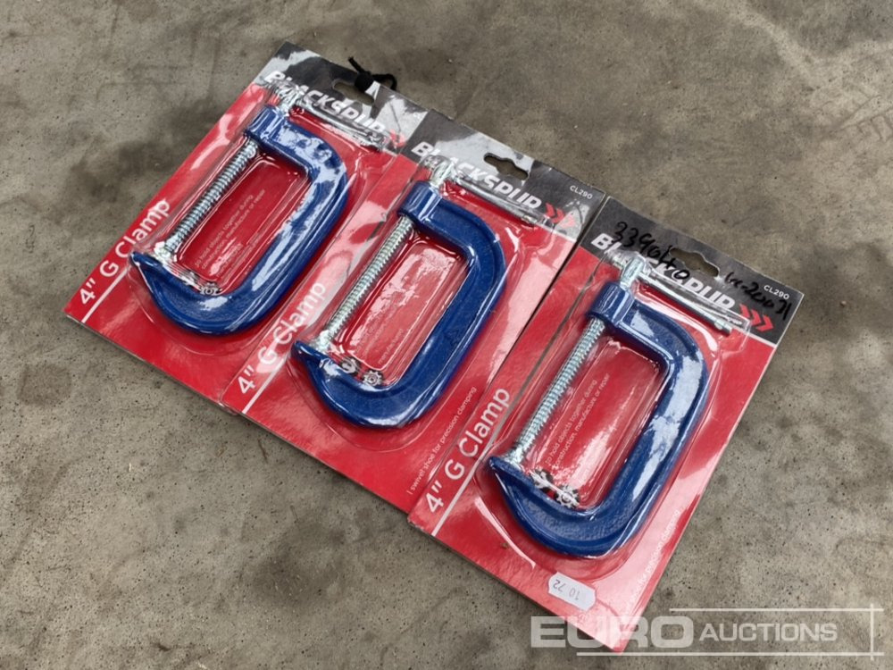 Unused 4" Blacksur G-Clamps (3 of) - 작업장 장비 : 사진 3 Unused 4" Blacksur G-Clamps (3 of) - 작업장 장비 : 사진 3