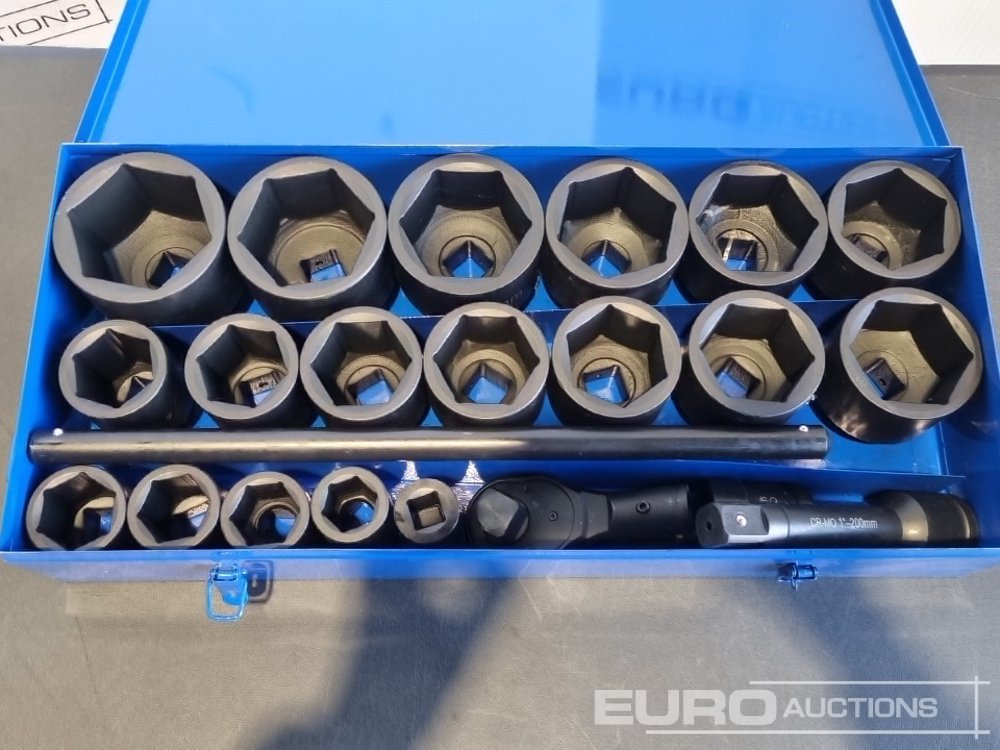 Unused Boss 1" 21pc Pneumatic Socket Set, 8" Impact Extension Bar, Universal Joint, Quick Release Ratchet Handle, 20" T-sliding Bar - 작업장 장비 : 사진 4 Unused Boss 1" 21pc Pneumatic Socket Set, 8" Impact Extension Bar, Universal Joint, Quick Release Ratchet Handle, 20" T-sliding Bar - 작업장 장비 : 사진 4
