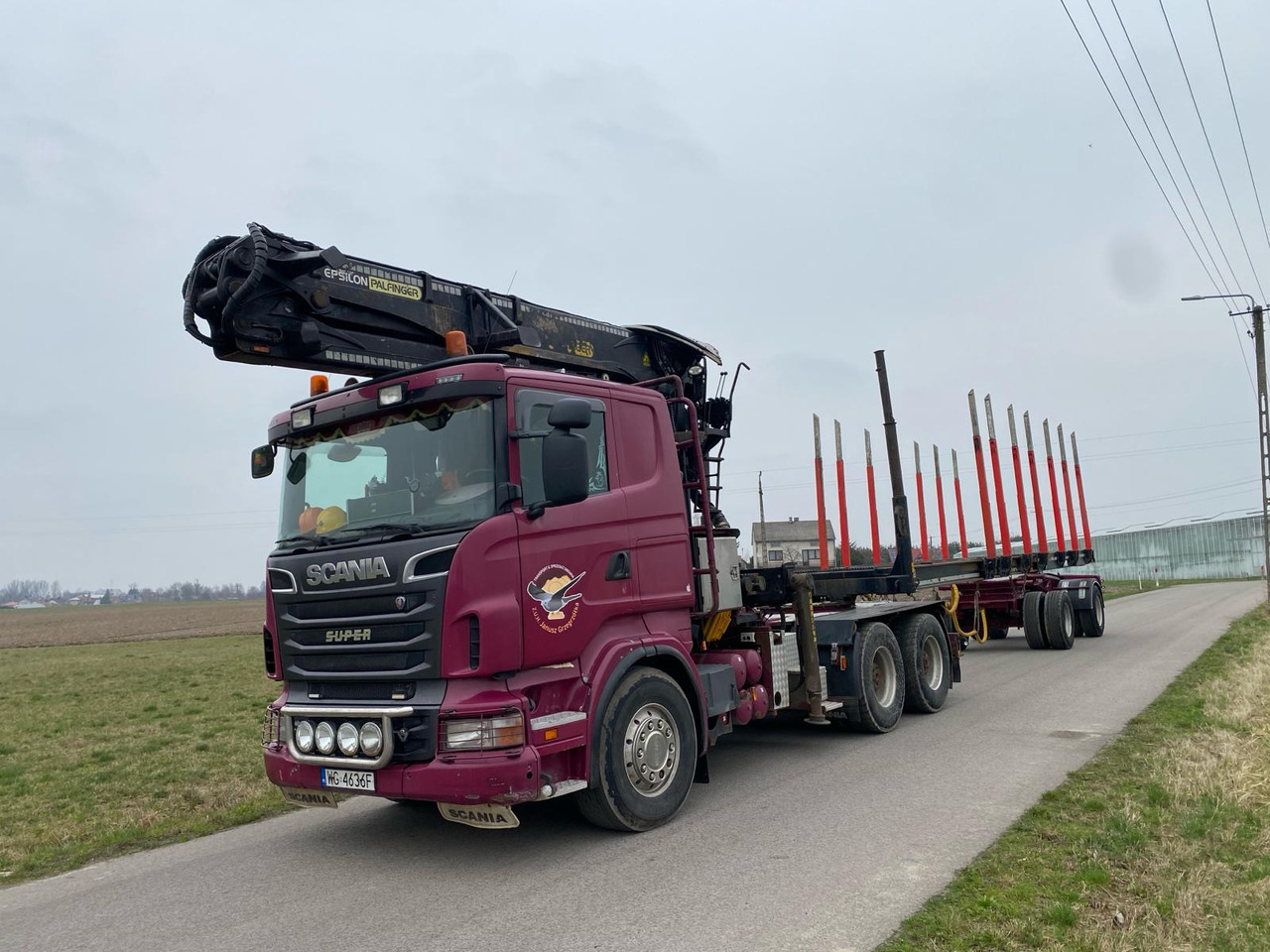 SCANIA R500 - 목재 트럭, 크레인 트럭 : 사진 1 SCANIA R500 - 목재 트럭, 크레인 트럭 : 사진 1