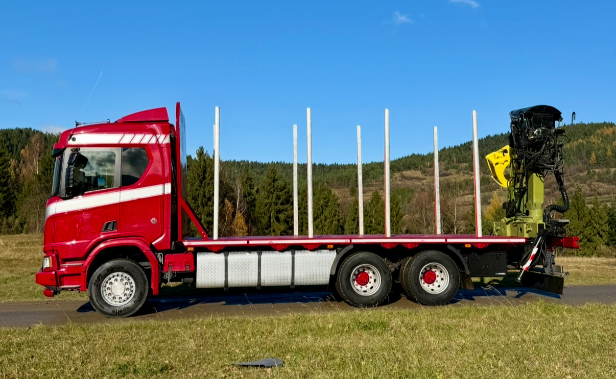SCANIA R520 XT - 목재 트럭, 크레인 트럭 : 사진 3 SCANIA R520 XT - 목재 트럭, 크레인 트럭 : 사진 3