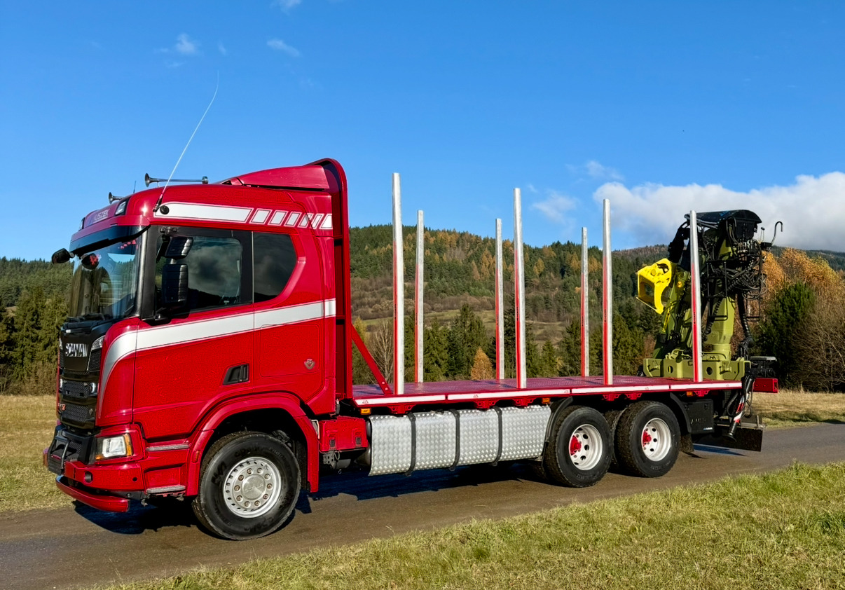 SCANIA R520 XT - 목재 트럭, 크레인 트럭 : 사진 2 SCANIA R520 XT - 목재 트럭, 크레인 트럭 : 사진 2