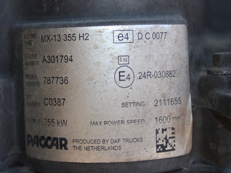 MOTOR DAF XF106 MX-13 355 H2 480CP EURO 6 2111655 - 엔진 트럭 용 : 사진 5 MOTOR DAF XF106 MX-13 355 H2 480CP EURO 6 2111655 - 엔진 트럭 용 : 사진 5