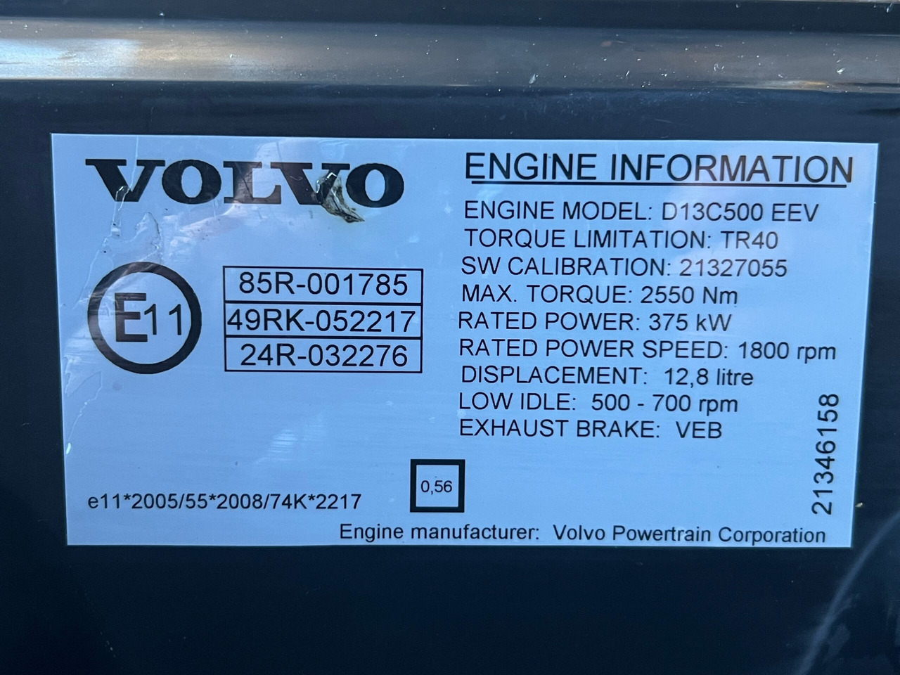 MOTOR VOLVO D13C EEV 500CP 21346158 - 엔진 트럭 용 : 사진 5 MOTOR VOLVO D13C EEV 500CP 21346158 - 엔진 트럭 용 : 사진 5
