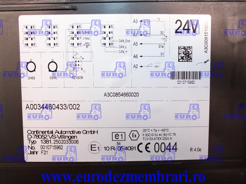 TAHOGRAF CONTINENTAL MERCEDES ACTROS MP5 A0034460433 - ECU 트럭 용 : 사진 4 TAHOGRAF CONTINENTAL MERCEDES ACTROS MP5 A0034460433 - ECU 트럭 용 : 사진 4