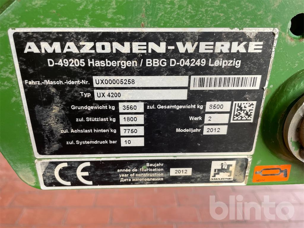 Amazone UX 4200 (2012) - 스프레이 : 사진 5 Amazone UX 4200 (2012) - 스프레이 : 사진 5