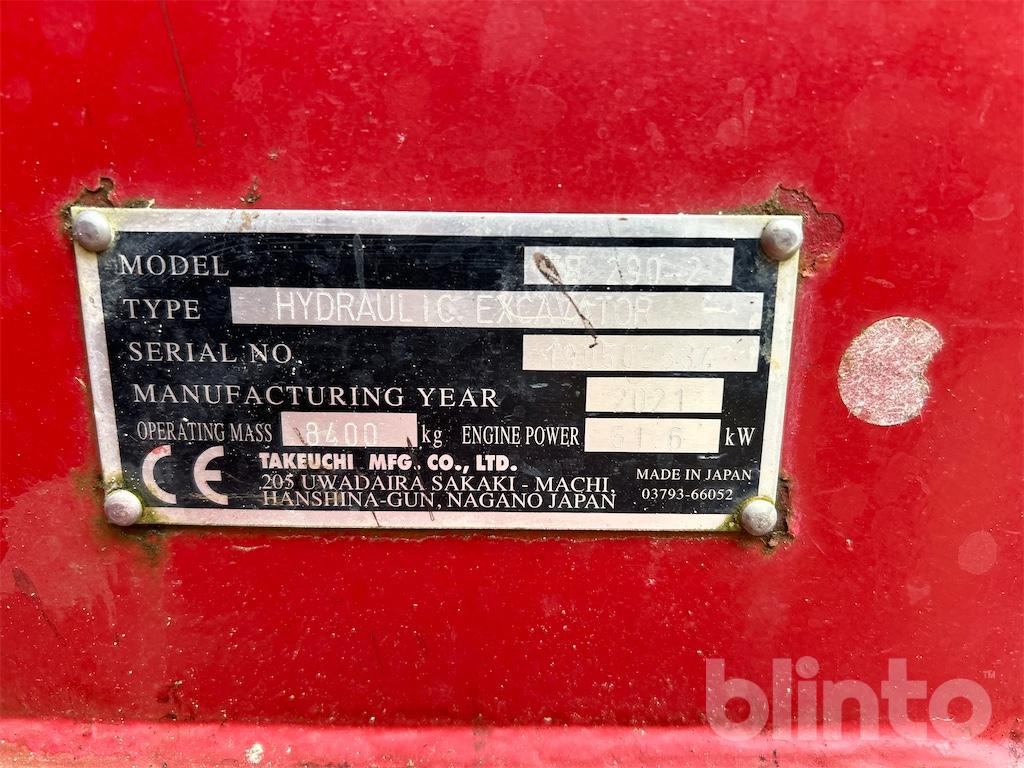 Takeuchi TB290-2CV V4 (2021) - 미니 굴삭기 : 사진 5 Takeuchi TB290-2CV V4 (2021) - 미니 굴삭기 : 사진 5