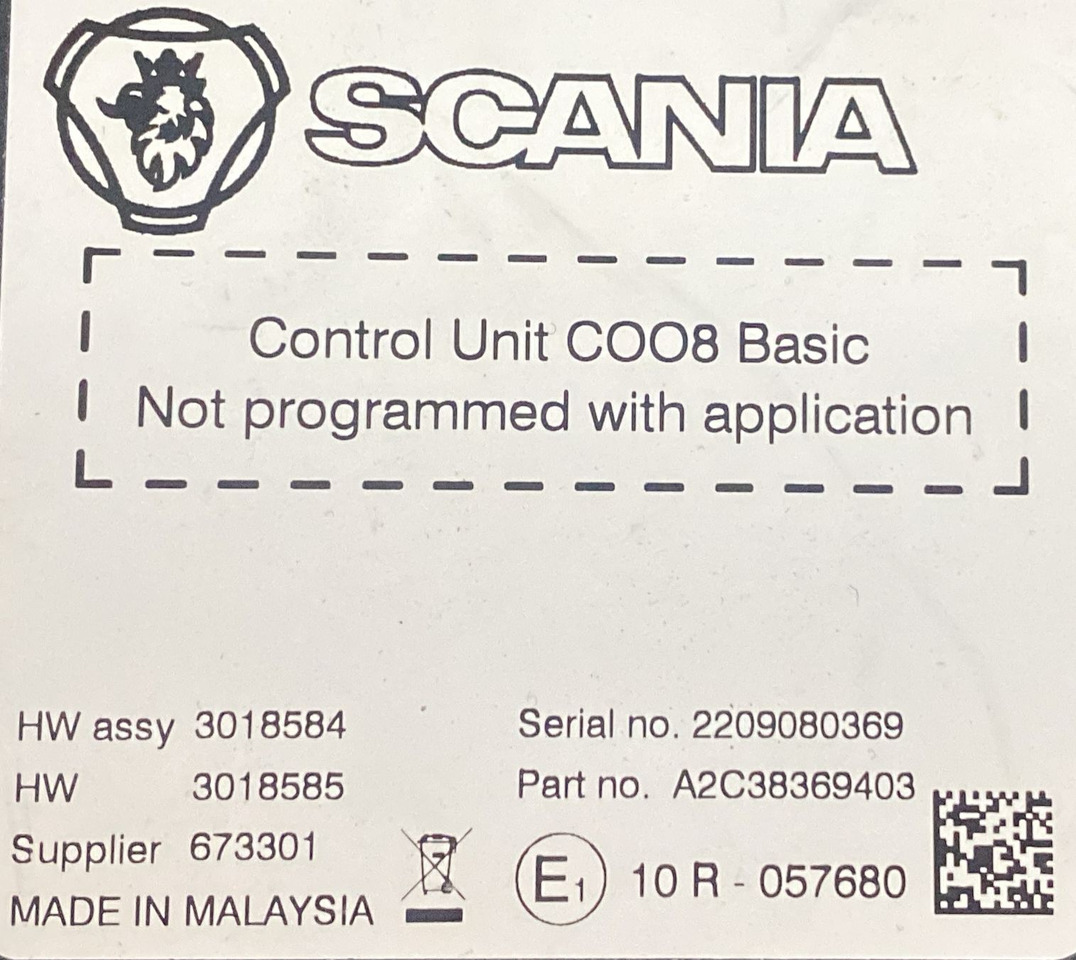 SCANIA CONTROL UNIT COO8 BASIC A2C38369403 - 예비 부속 : 사진 3 SCANIA CONTROL UNIT COO8 BASIC A2C38369403 - 예비 부속 : 사진 3