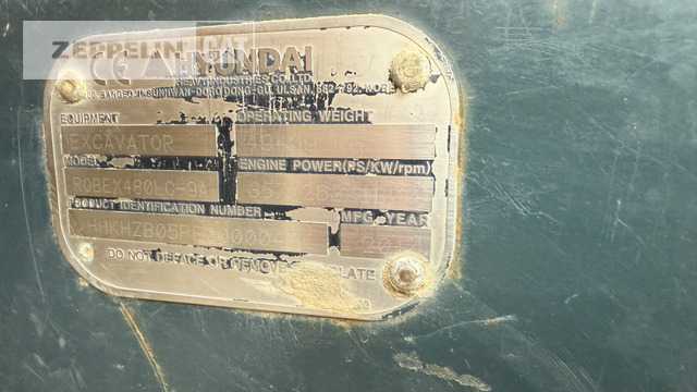 Hyundai R480LC-9 - 크롤러 굴삭기 : 사진 5 Hyundai R480LC-9 - 크롤러 굴삭기 : 사진 5