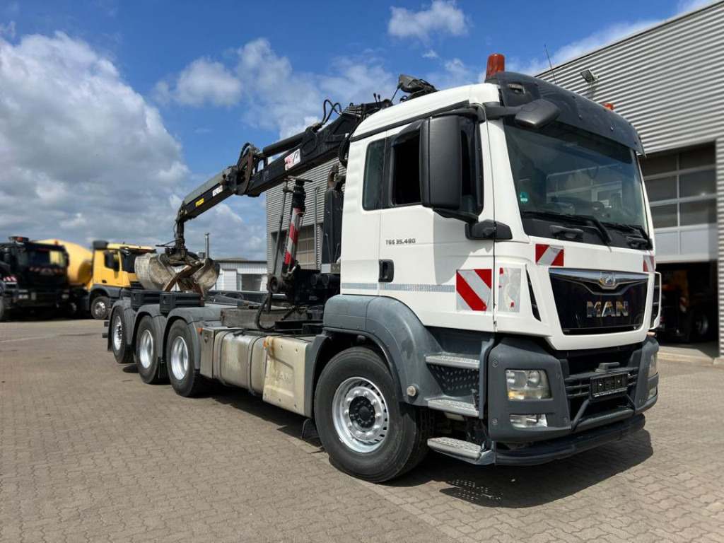 후크 리프트 트럭, 크레인 트럭 MAN TG-S 35.480 8x4 BL Abrollkipper mit Kran Penz-15L9.80+Meiller RK 30.60L  Lenk-Lift Achse : 사진 8