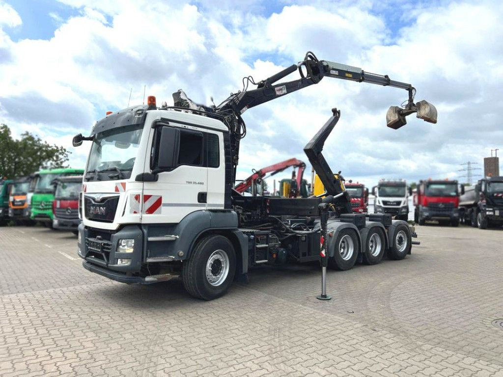 MAN TG-S 35.480 8x4 BL Abrollkipper mit Kran Penz-15 - 크레인 트럭 : 사진 1 MAN TG-S 35.480 8x4 BL Abrollkipper mit Kran Penz-15 - 크레인 트럭 : 사진 1