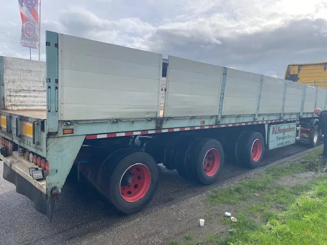 Floor stenenoplegger, 3 asser uitschuifbaar met stuuras en liftas - 드롭사이드/ 플랫베드 세미 트레일러 : 사진 4 Floor stenenoplegger, 3 asser uitschuifbaar met stuuras en liftas - 드롭사이드/ 플랫베드 세미 트레일러 : 사진 4